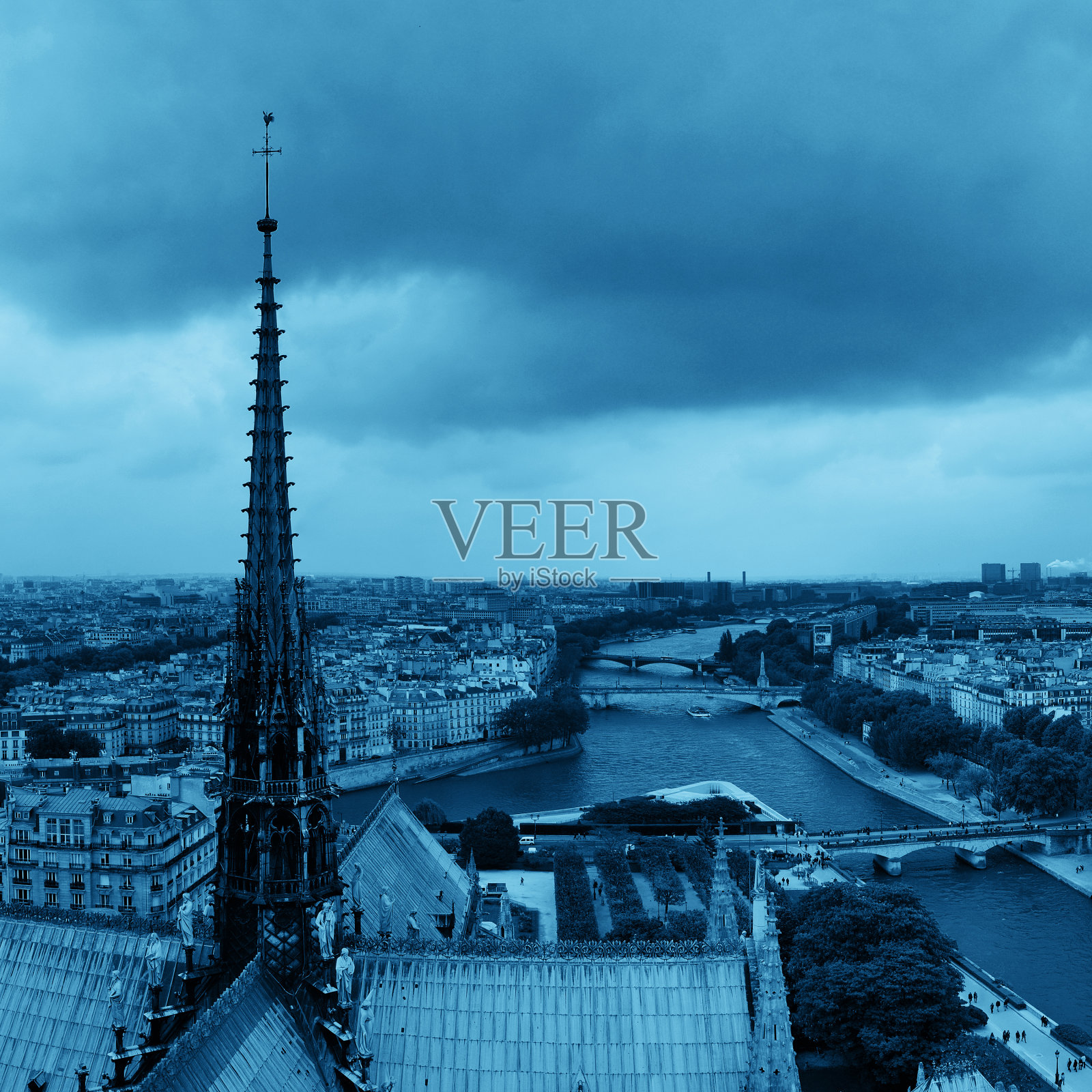 巴黎屋顶全景照片摄影图片