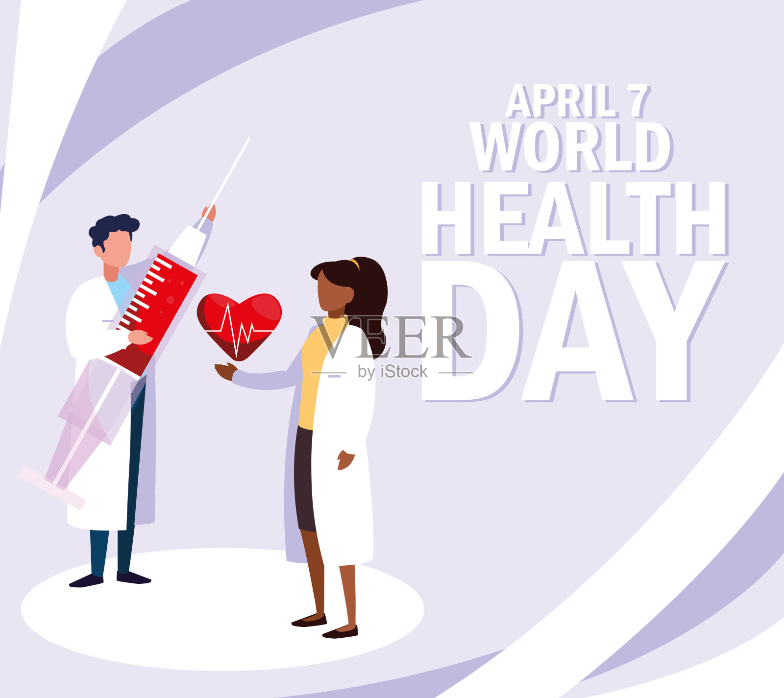 有医生和偶像的世界卫生日插画图片素材
