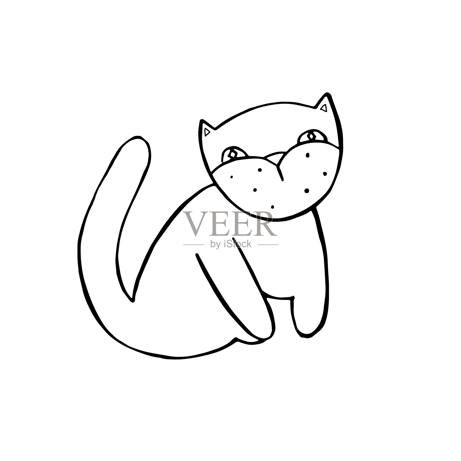 手绘插图的猫为您的设计插画图片素材