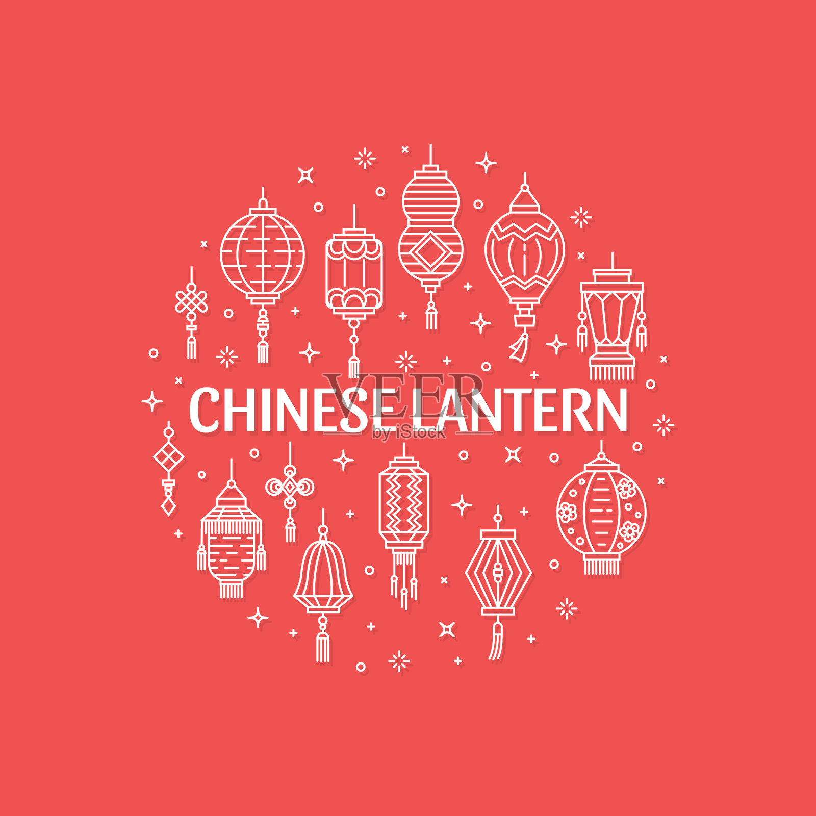 中国灯笼插画图片素材