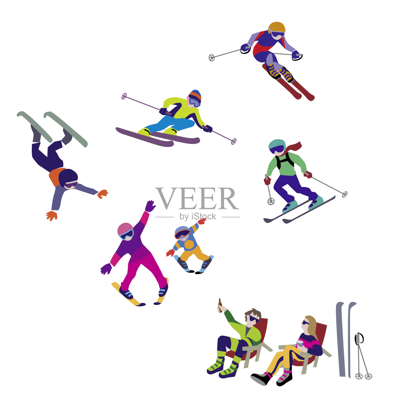 高山滑雪设计元素图片