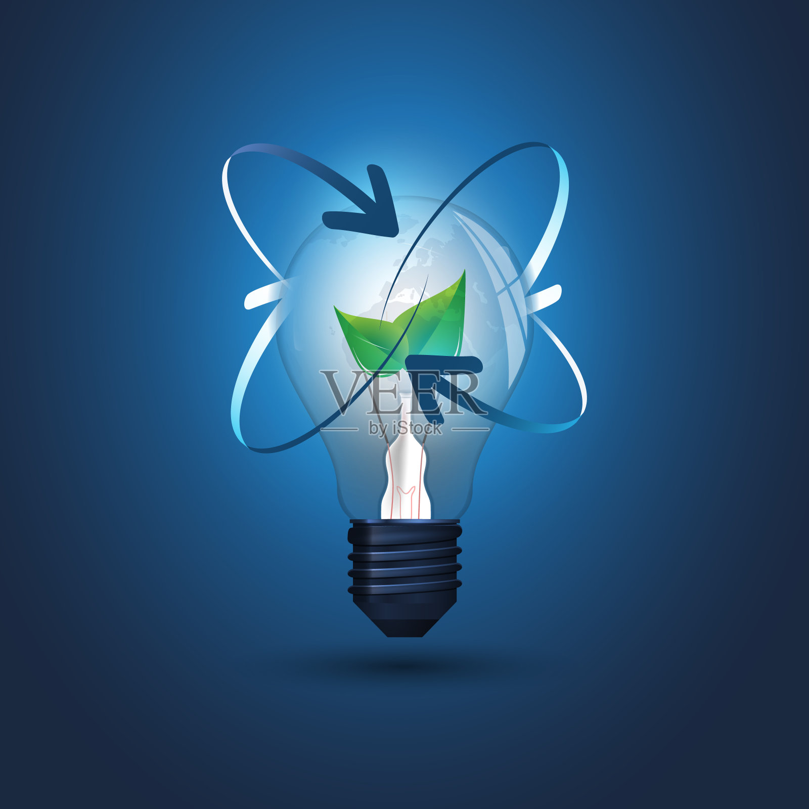 绿色生态能源概念设计插画图片素材