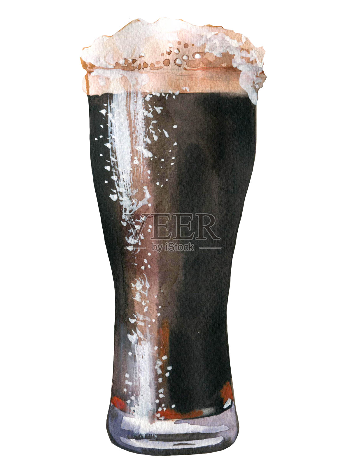 啤酒节。水彩插图与啤酒在风景如画的风格为酒吧。庆祝饮品菜单。啤酒的海报。插画图片素材