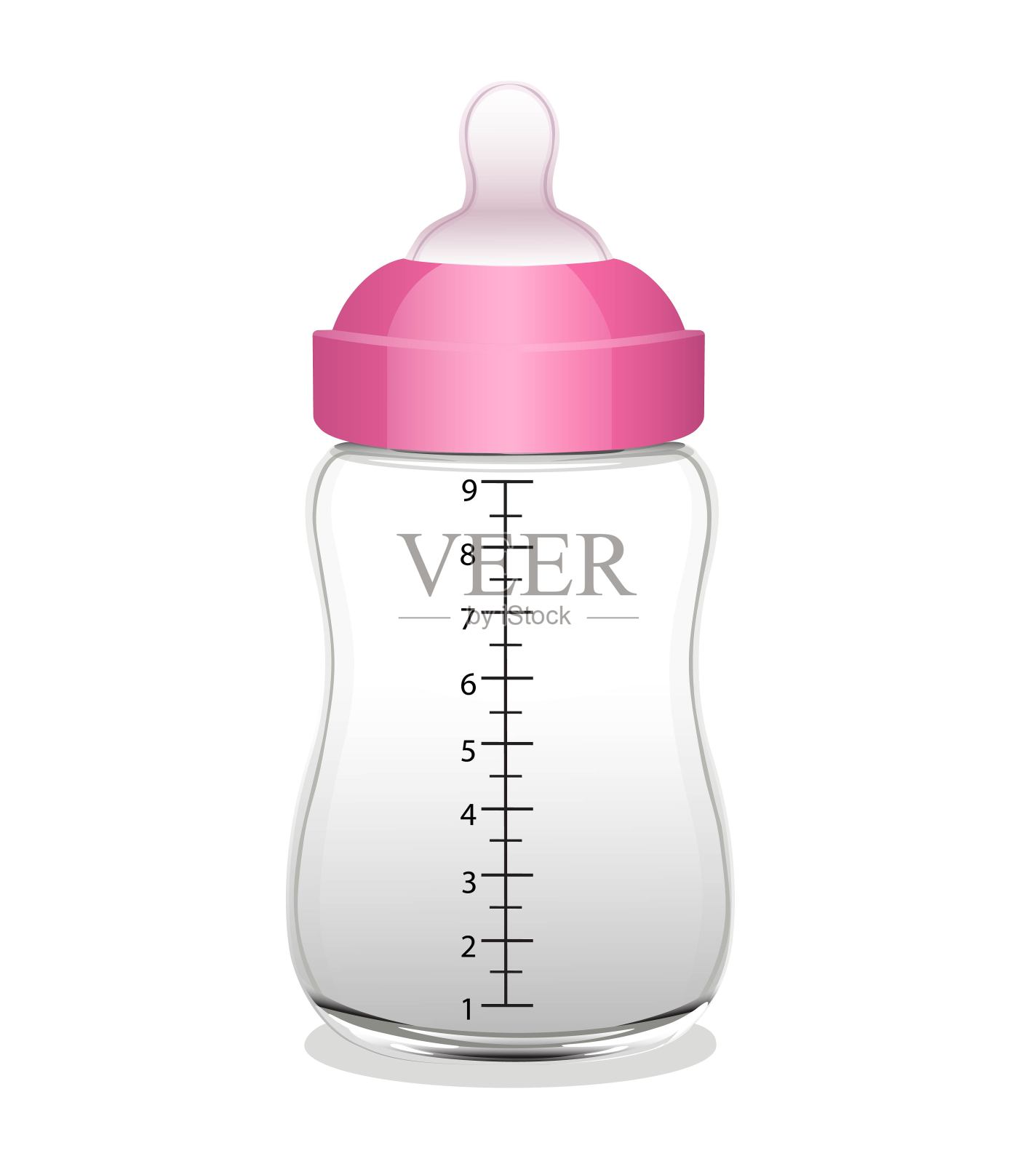空塑料婴儿奶瓶。矢量插图。插画图片素材
