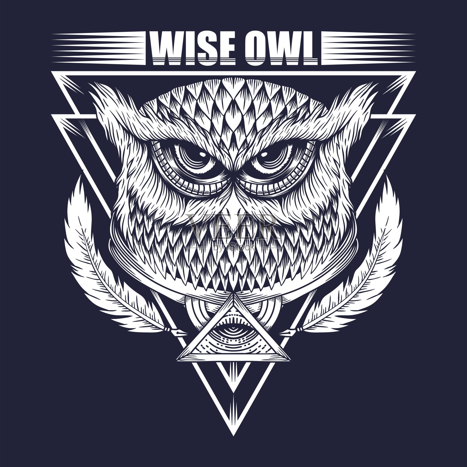 Wise Owl矢量图插画图片素材