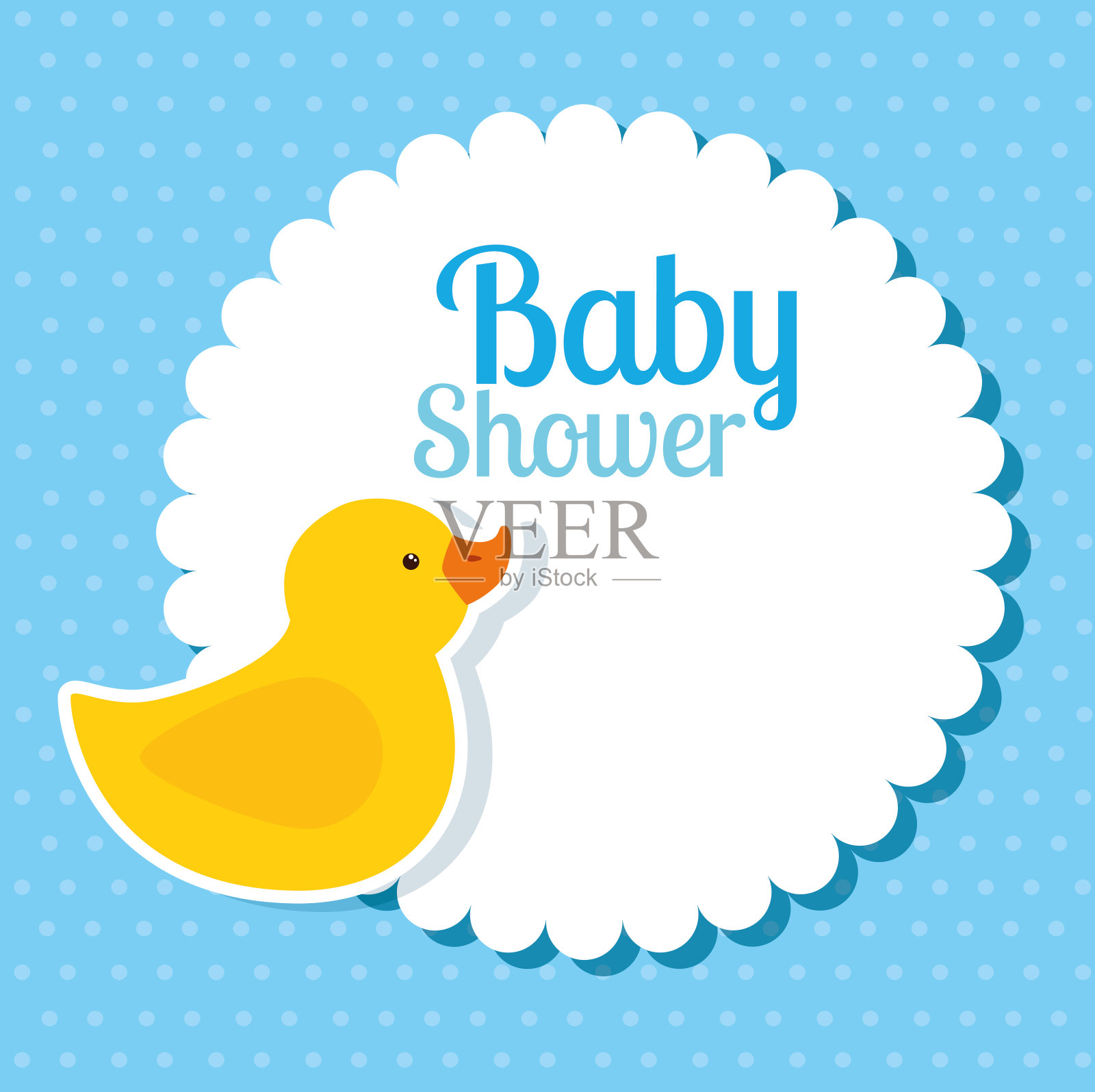 婴儿沐浴卡与鸭橡胶插画图片素材
