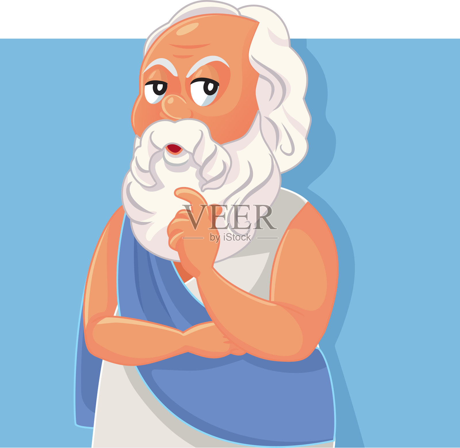 苏格拉底经典希腊哲学家向量卡通插画图片素材