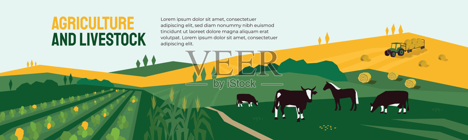 农业、农业和家畜插图插画图片素材