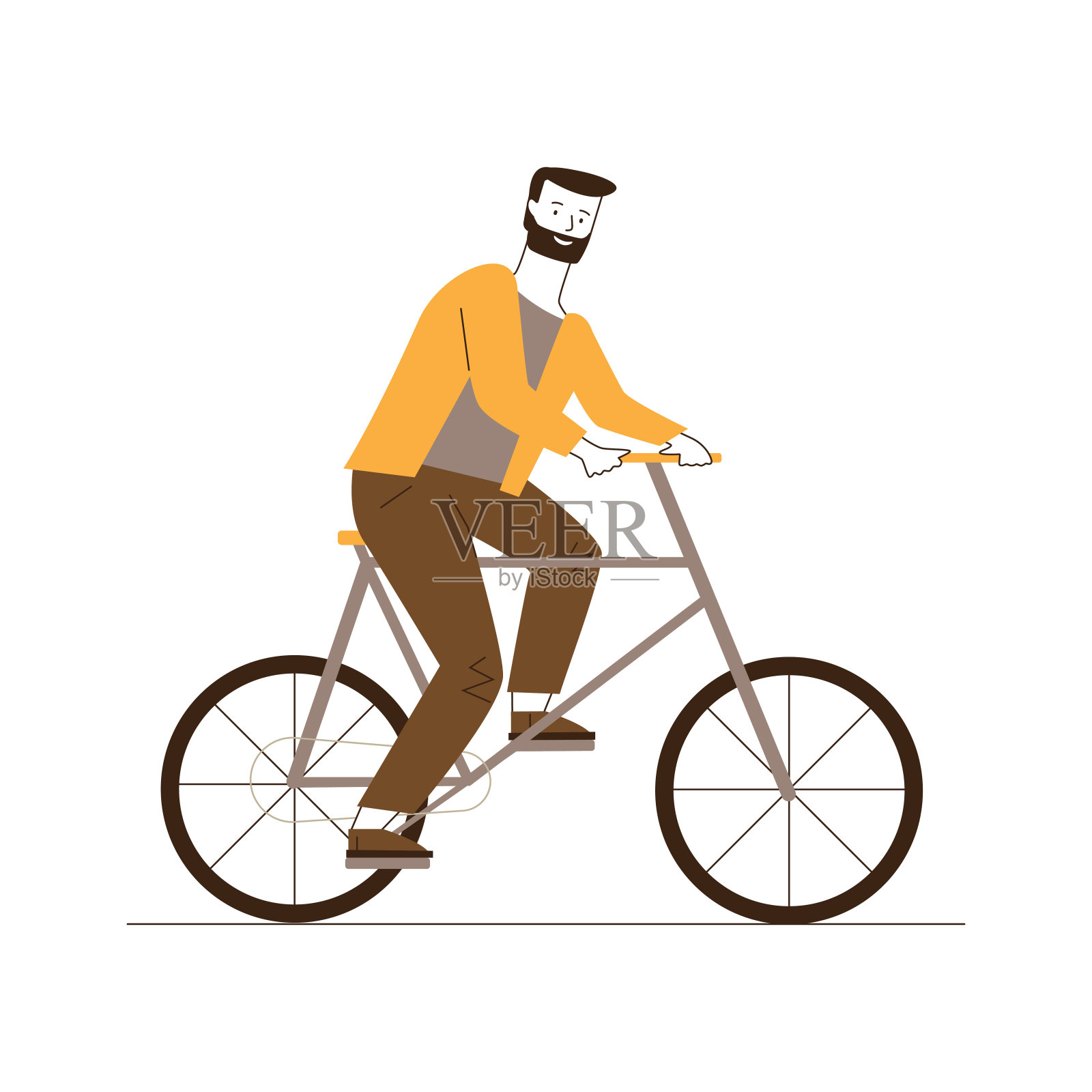 骑自行车的大胡子男人设计元素图片