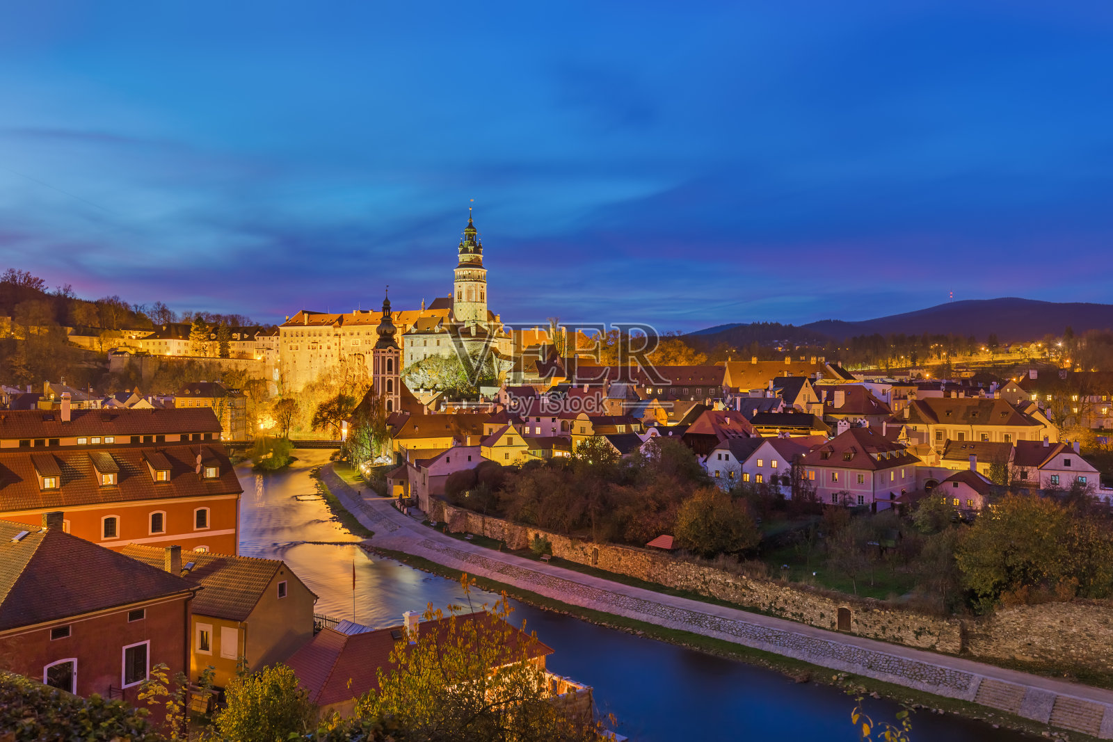 捷克共和国的克鲁姆洛夫城市景观照片摄影图片