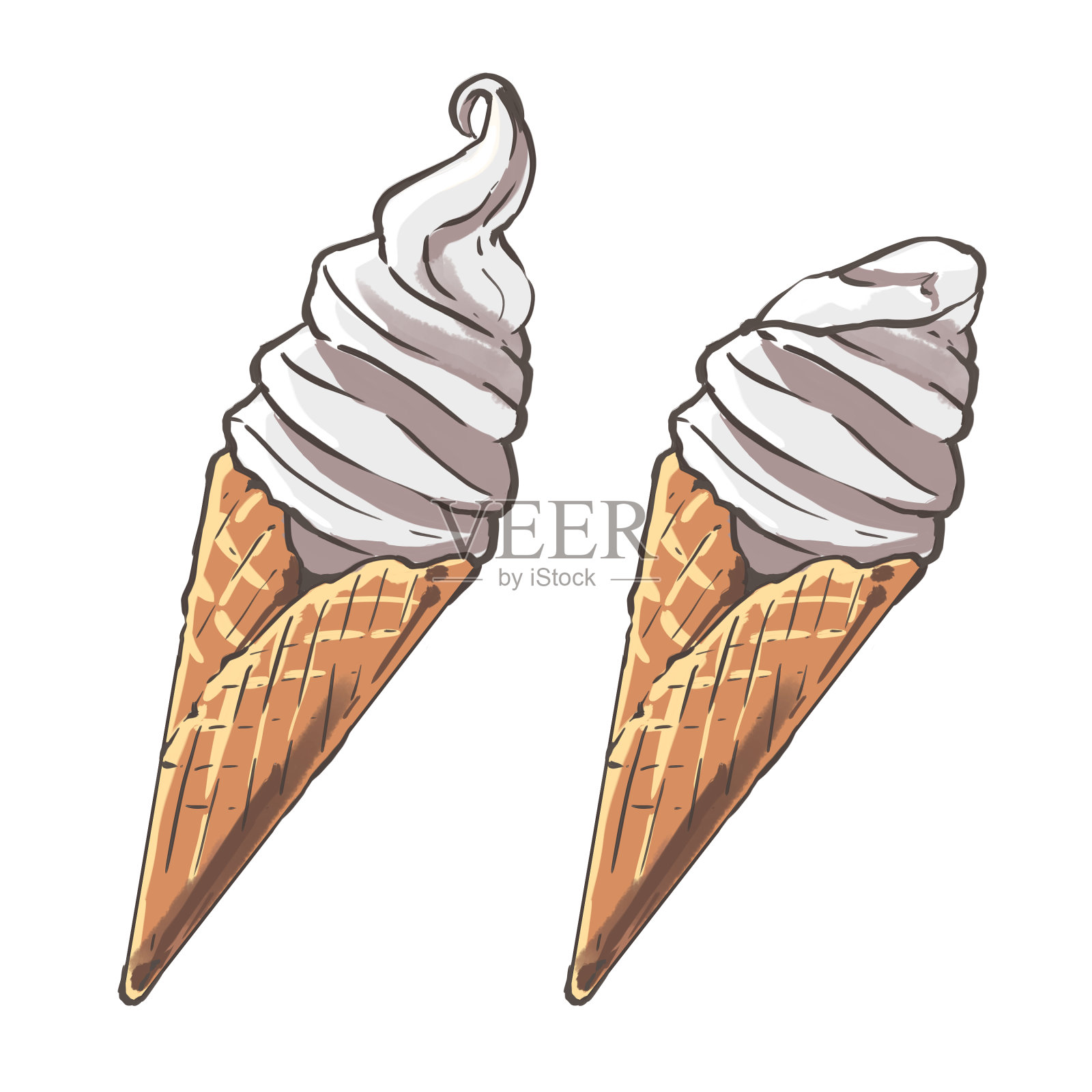 软冰淇淋(香草味)设计元素图片