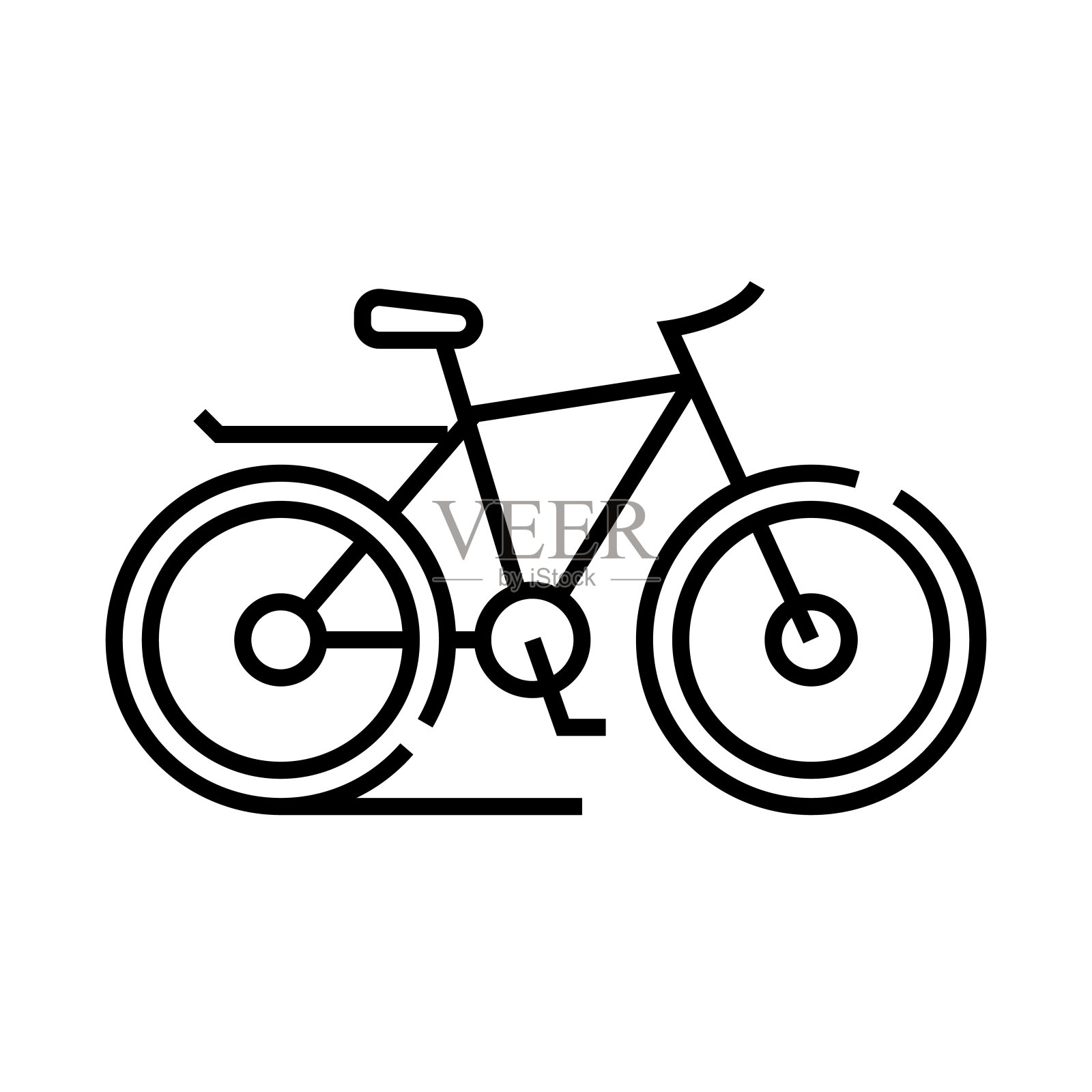 自行车线图标，概念标志，轮廓矢量插图，线性符号图标素材