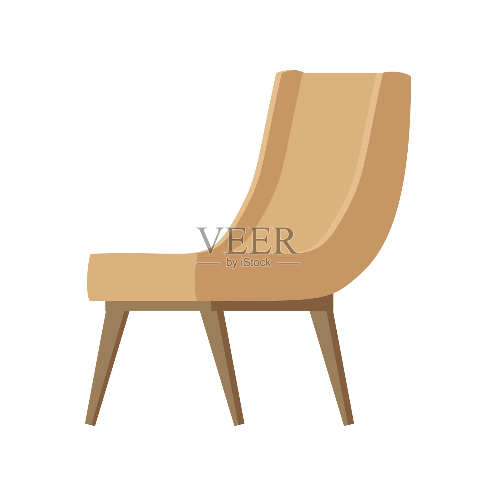 椅子可爱的家具扶手椅和坐垫设计在家具公寓内部的商业办公椅或安乐椅孤立在白色的背景，矢量，卡通风格设计元素图片