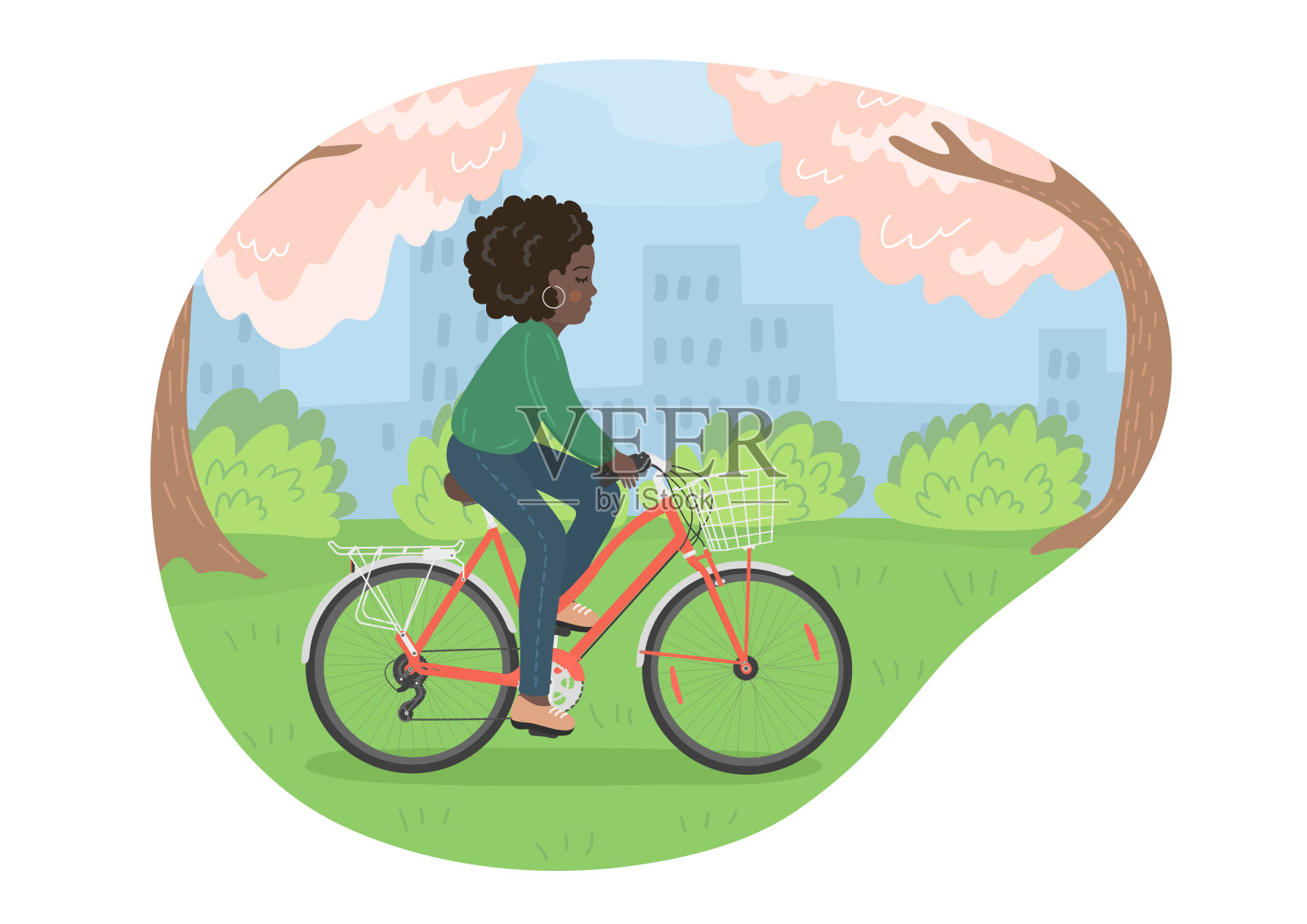 女人的自行车设计元素图片