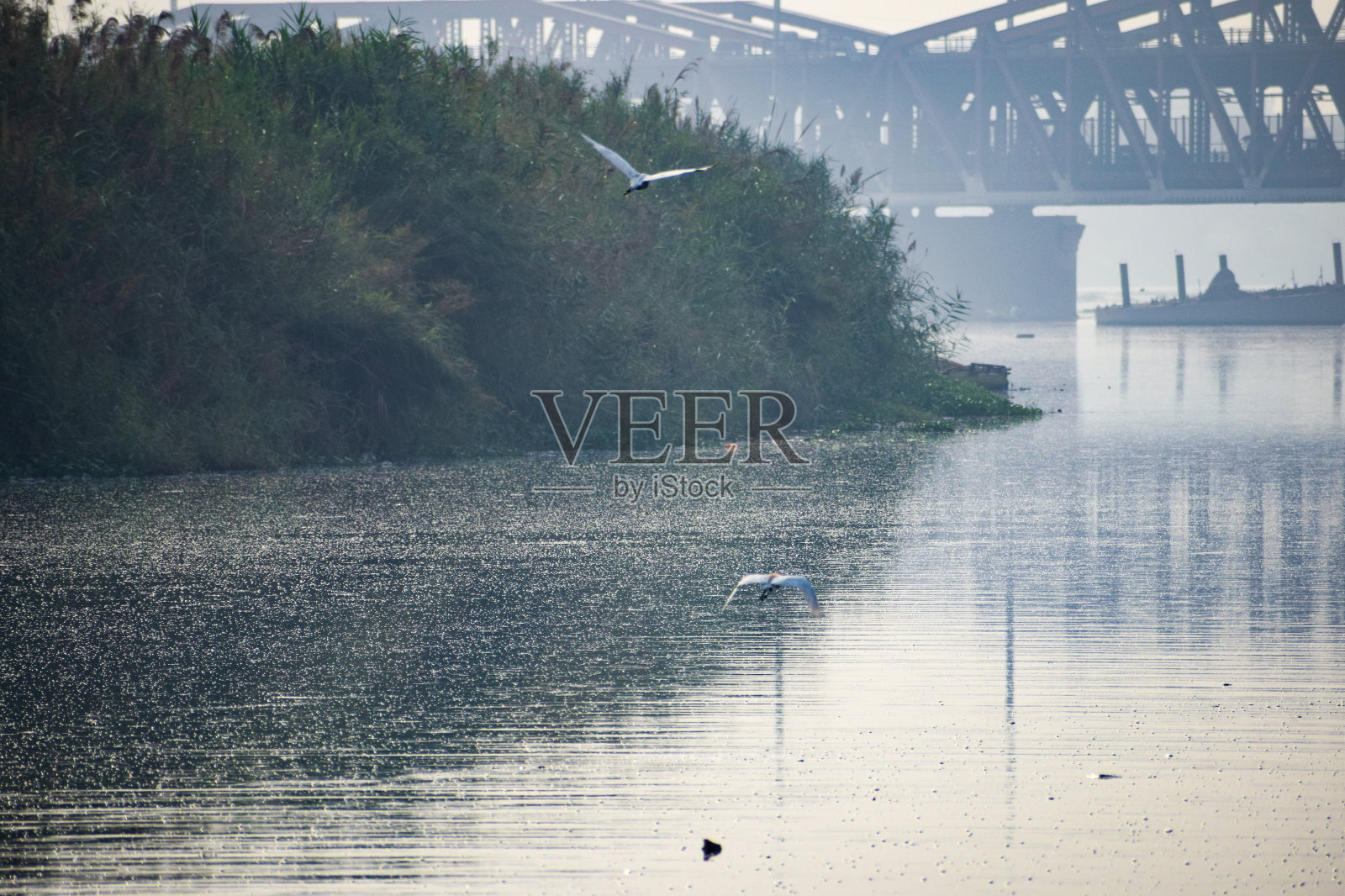 清晨时分，德里亚穆纳河全貌尽收眼底照片摄影图片