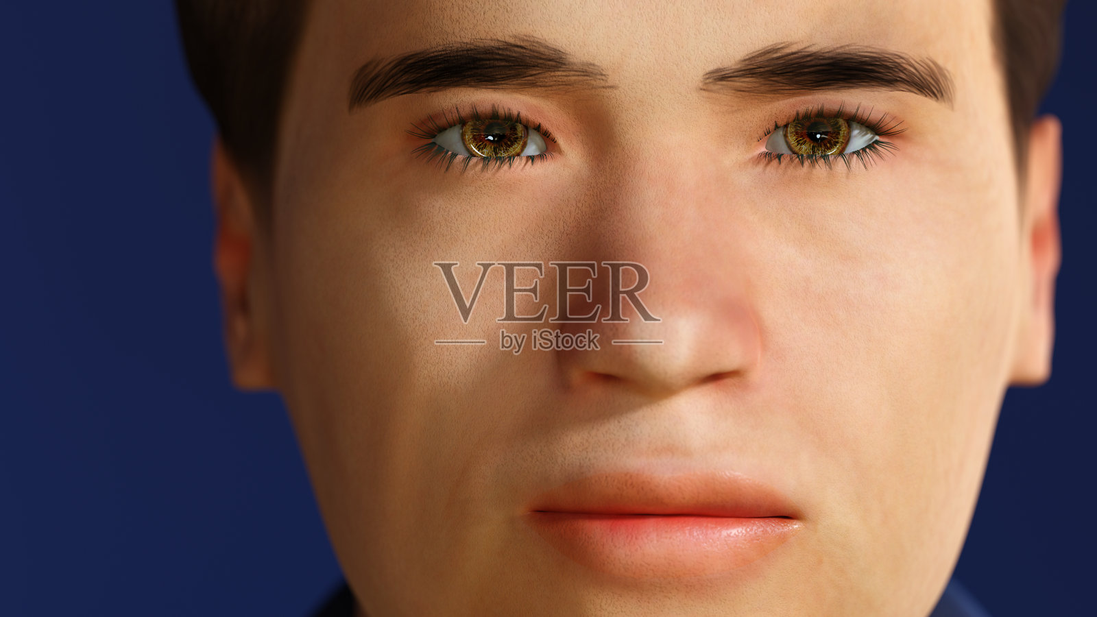 脸部特写男子肖像年轻专业3D插画插画图片素材