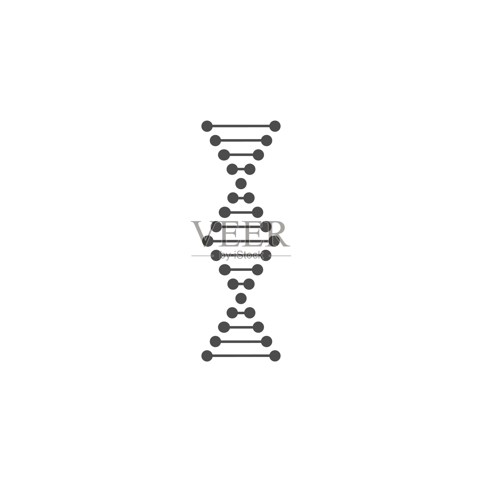 Dna图标。扁平风格的分子螺旋链dna符号。向量孤立的插图设计元素图片