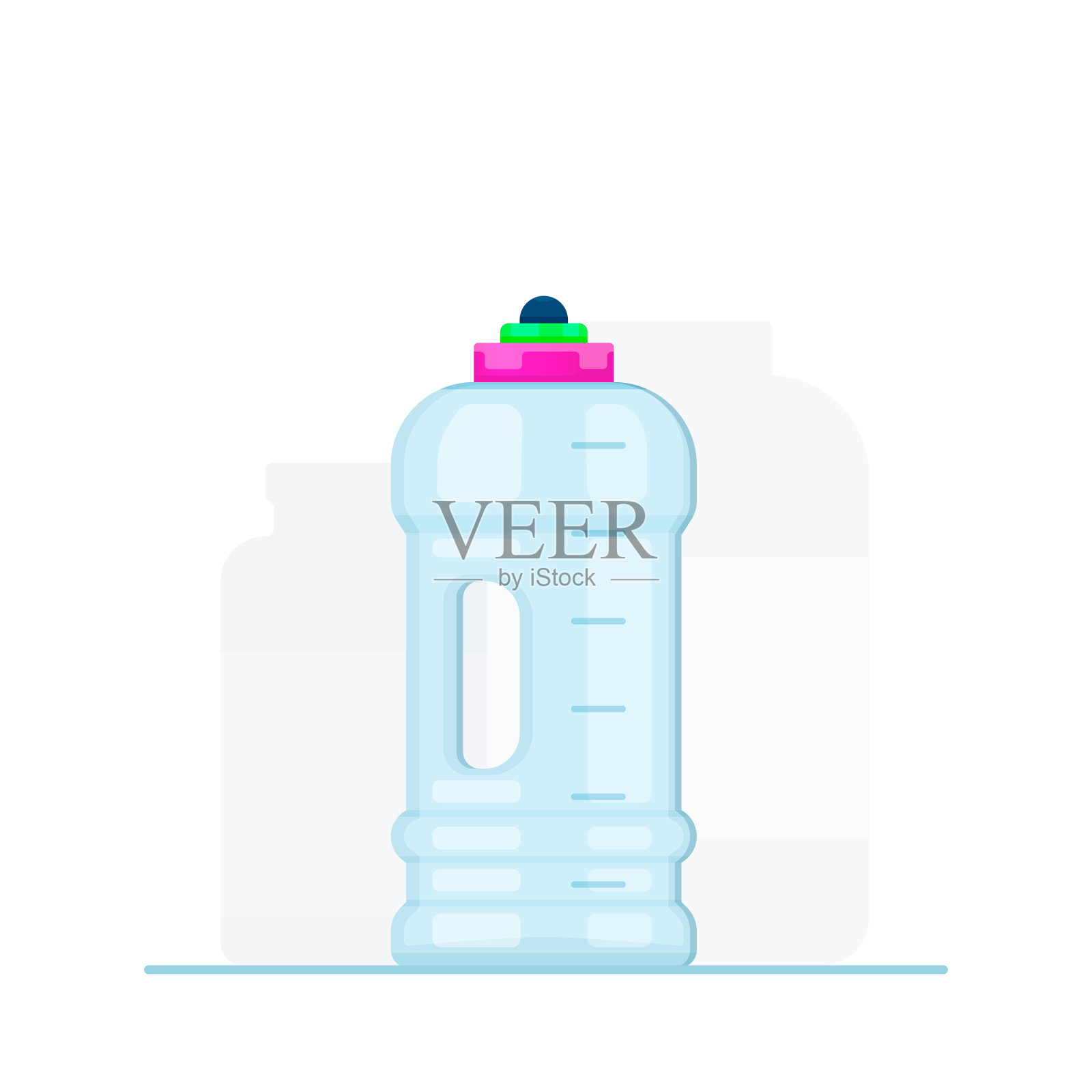 平运动瓶水烧瓶水插画图片素材