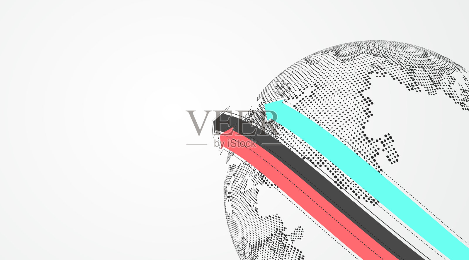 三维地球图形象征全球贸易，矢量插图。插画图片素材