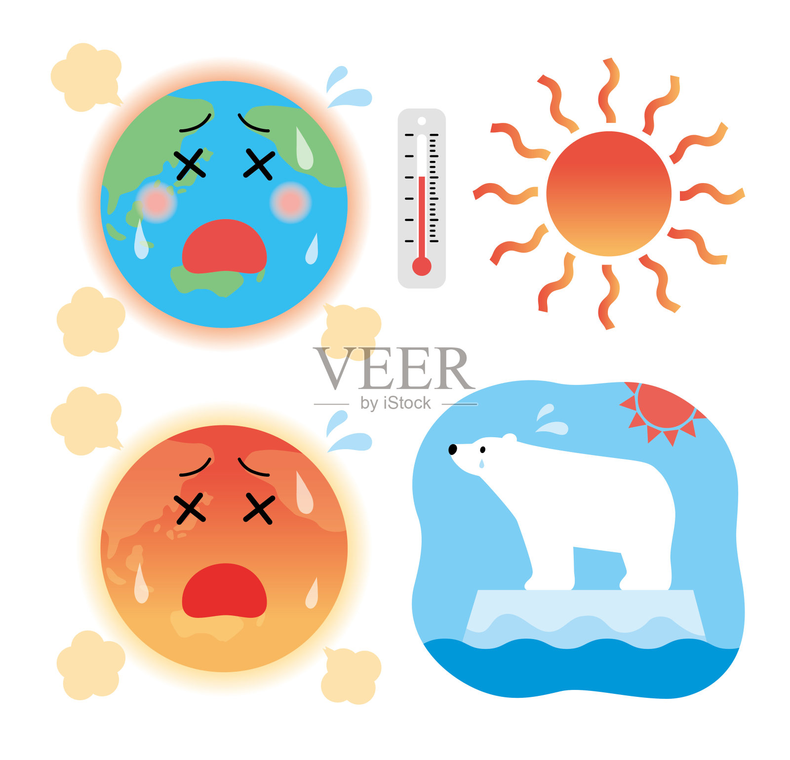 全球变暖插画图片素材