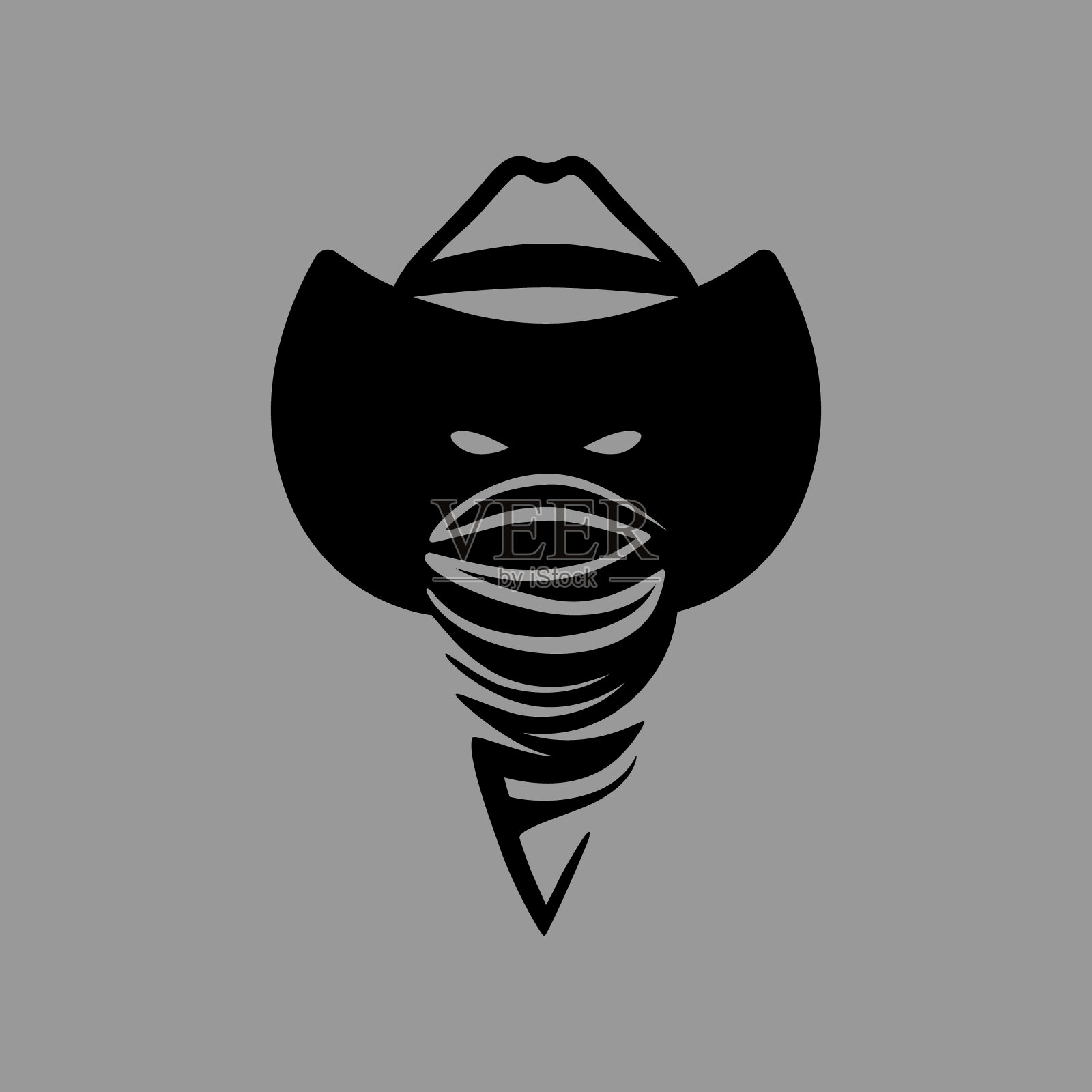 牛仔亡命之徒的头标志在灰色的背景设计元素图片