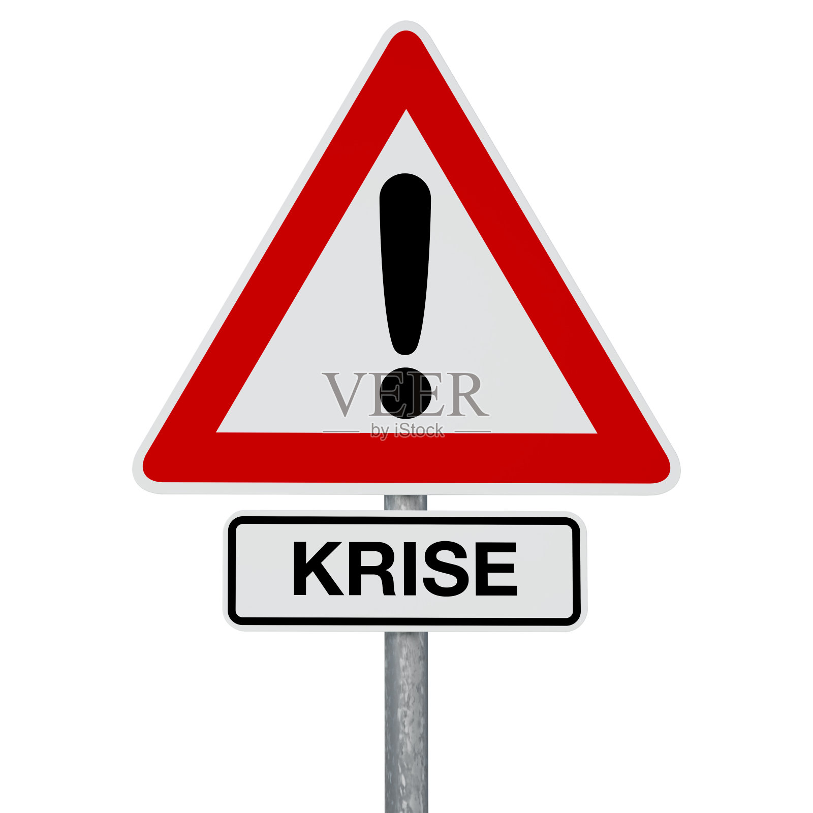 危险警告标志- KRISE -数字生成图像剪辑路径包括插画图片素材