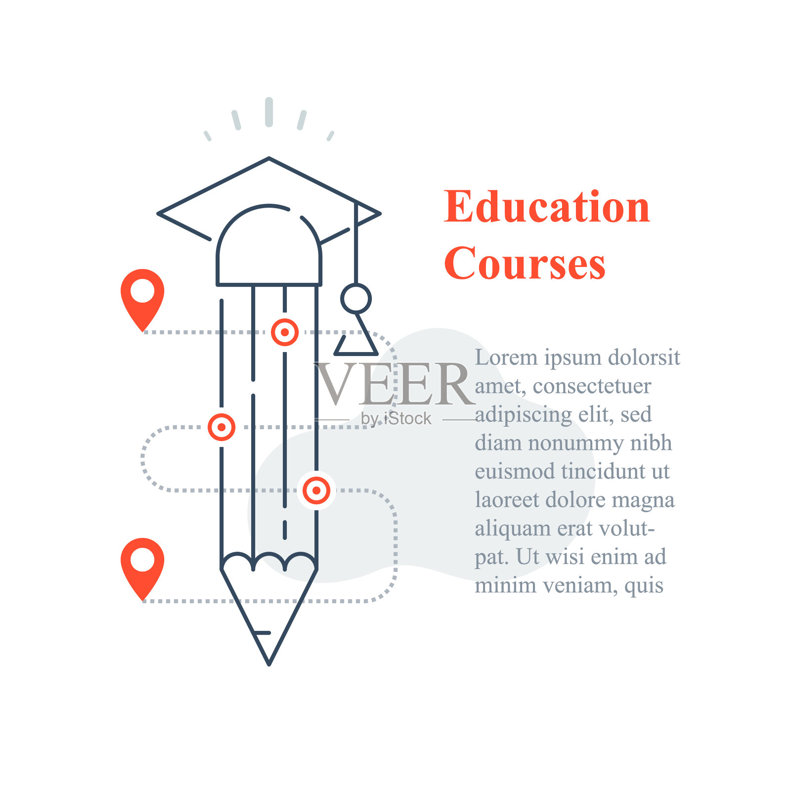 教育理念，在线大学，远程学习，下一级成功，快速课程插画图片素材