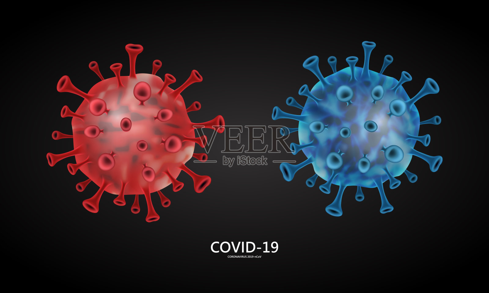 冠状病毒2020，大流行，病毒感染，真实的病毒细胞。冠状病毒(2019 - ncov)。病毒Covid 19-NCP。大流行。符号向量插图。插画图片素材