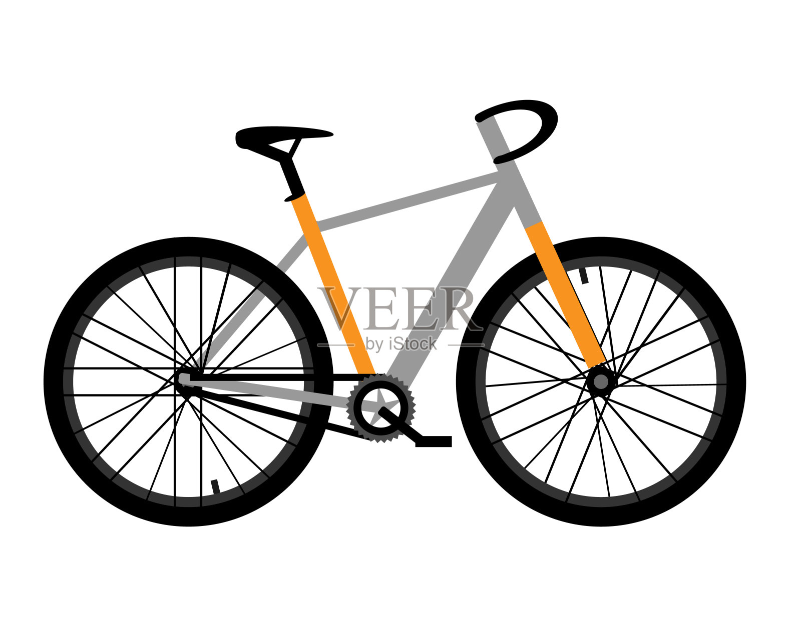 自行车孤立在白色背景上。设计元素图片