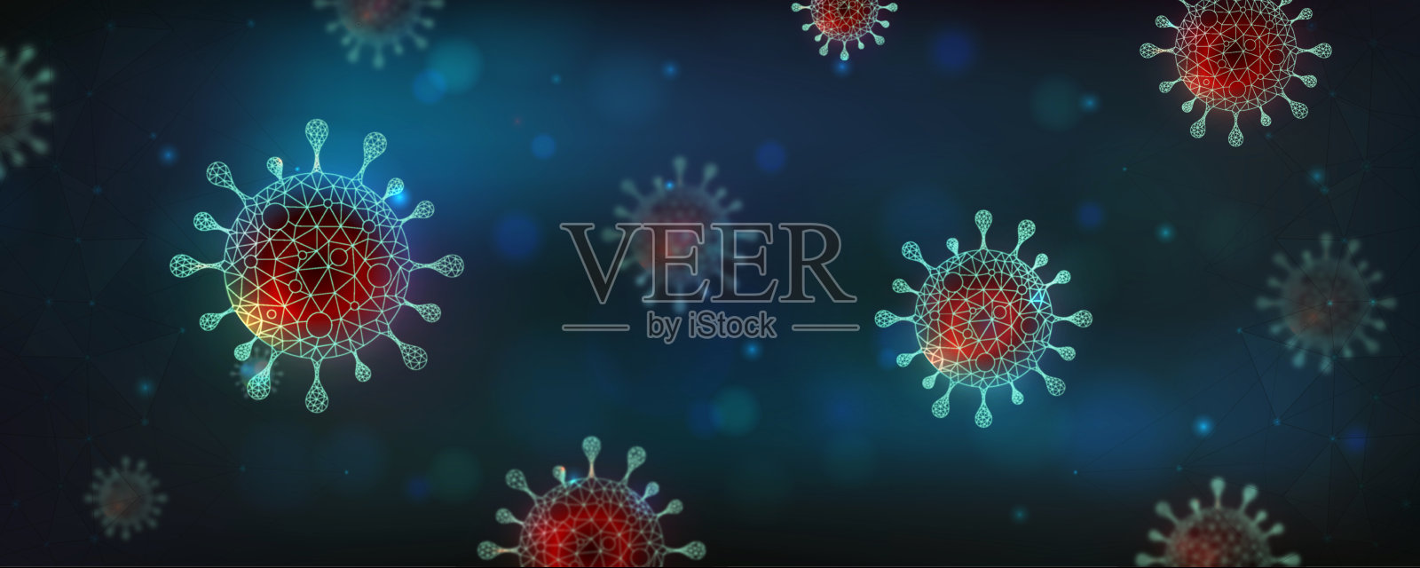 冠状病毒的背景。Covid-19病毒插图。插画图片素材