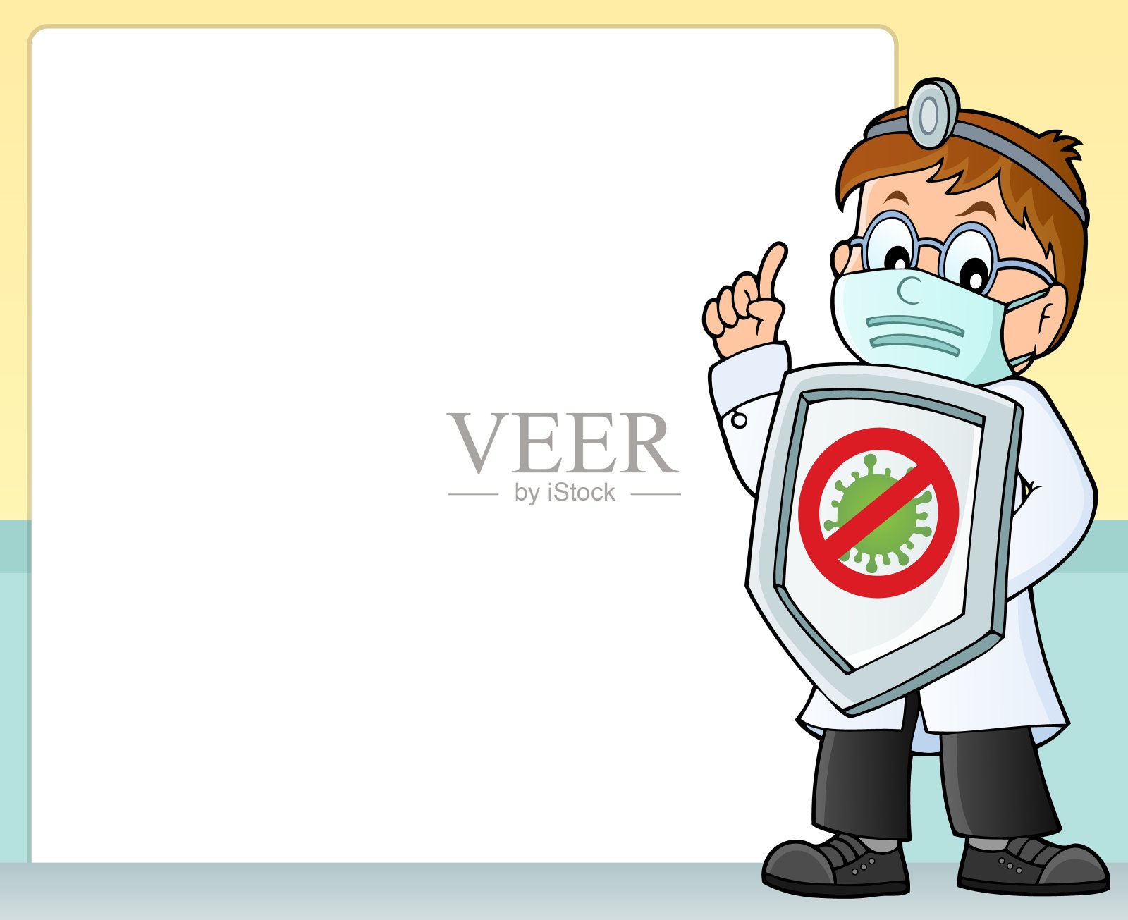 医生对抗病毒主题框架1设计元素图片