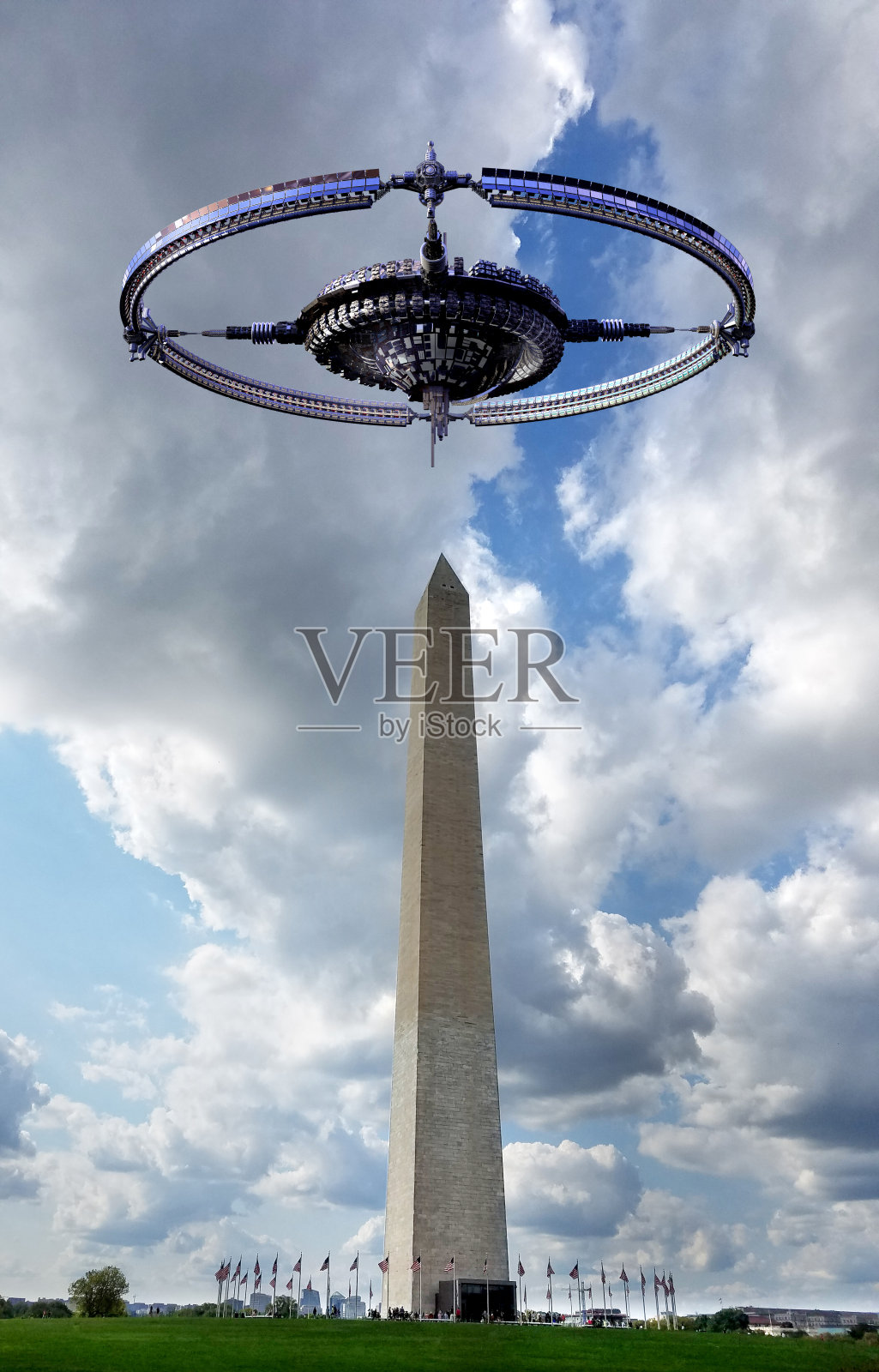 UFO飞船在华盛顿特区，美国照片摄影图片