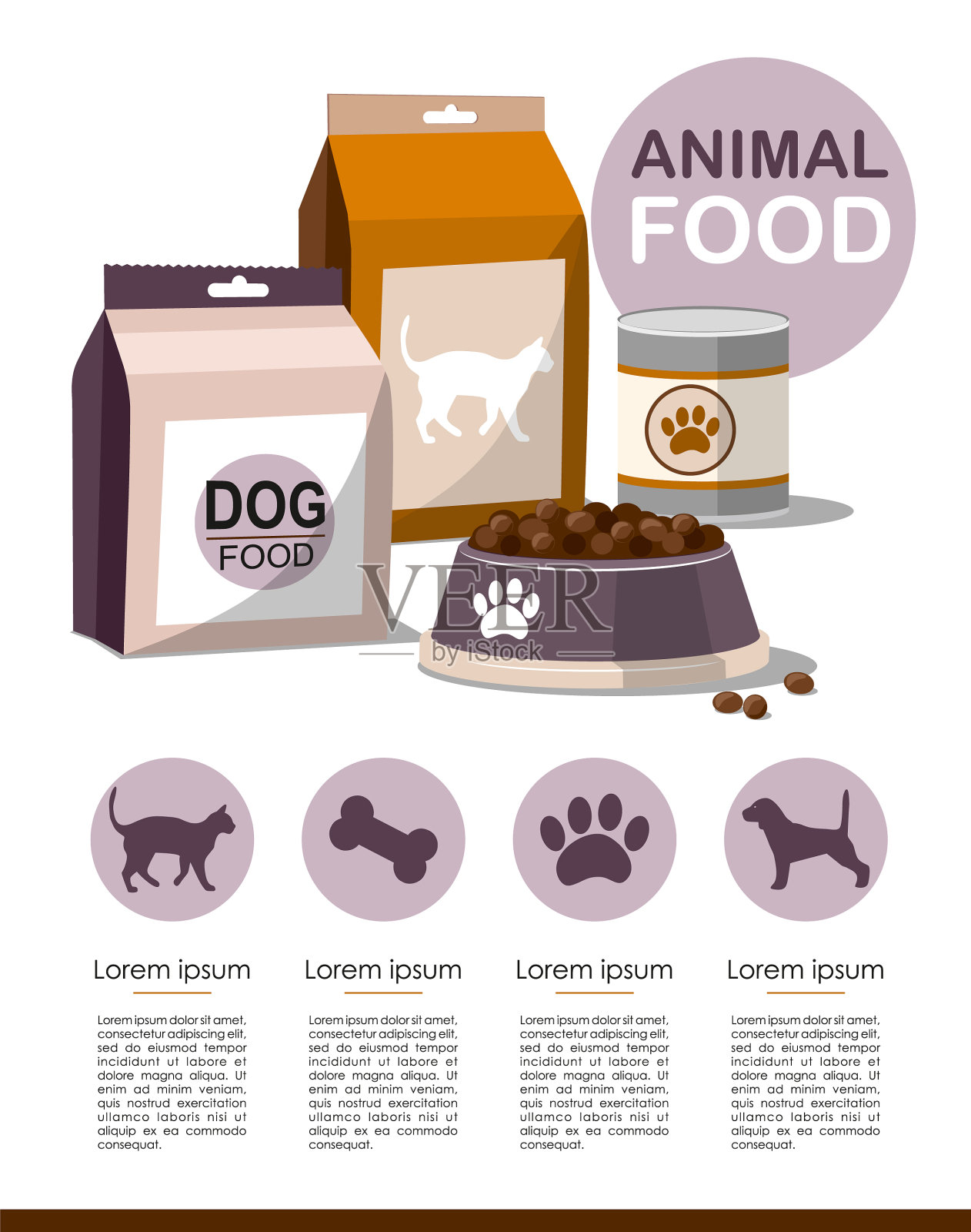 宠物食品干燥宠物食品信息图表插画图片素材