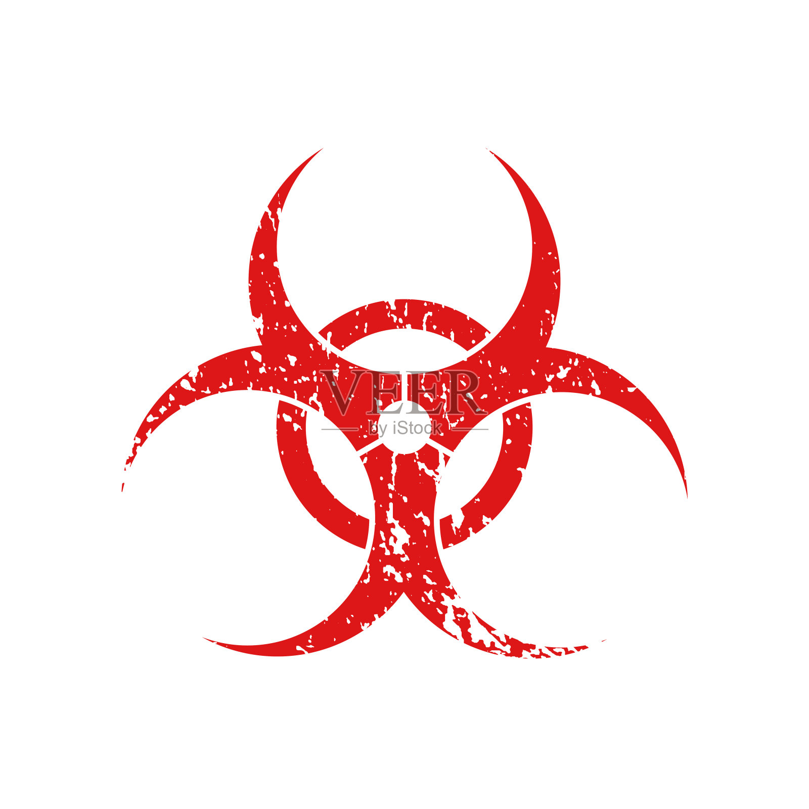 白色背景上的红色垃圾生物危害标志。向量的象征。插画图片素材