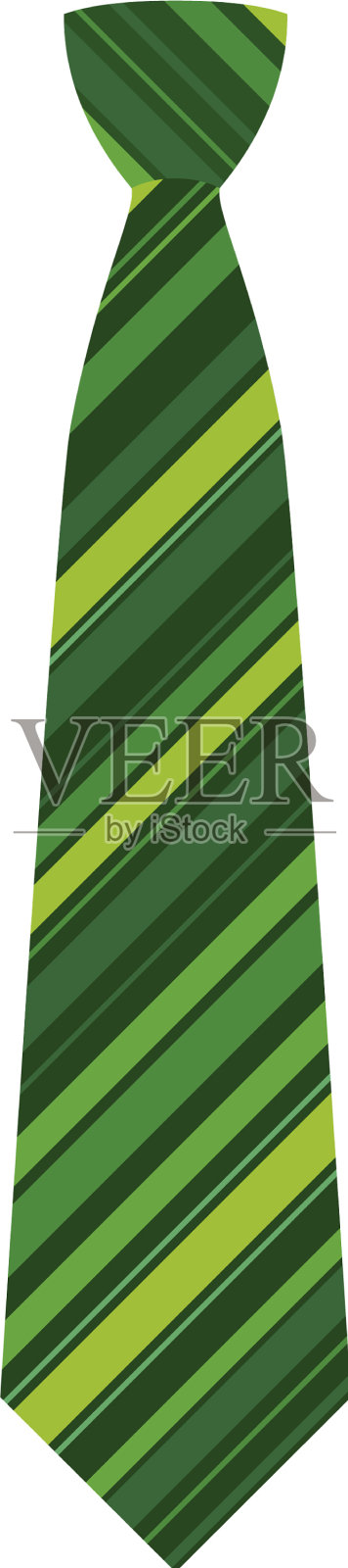 绿色条纹领带图标平坦风格设计元素图片