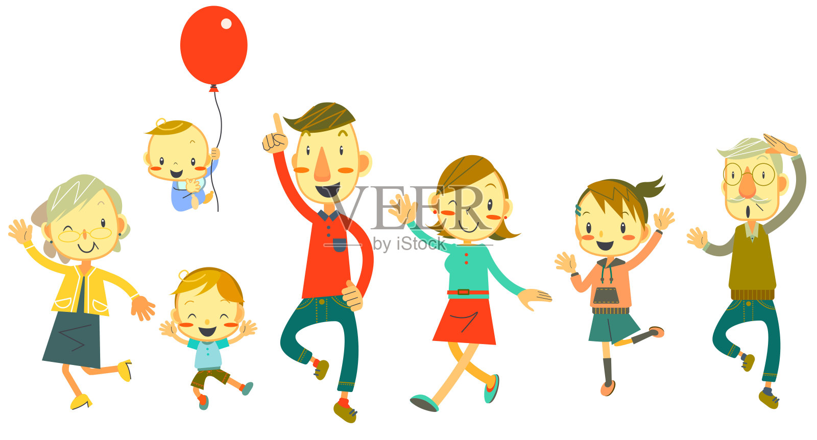 幸福的家庭系列插画图片素材