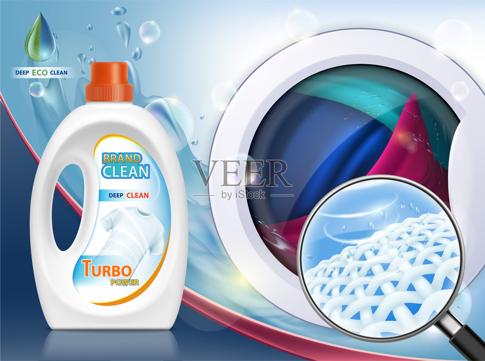 液体洗衣粉包装用洗衣粉插画图片素材