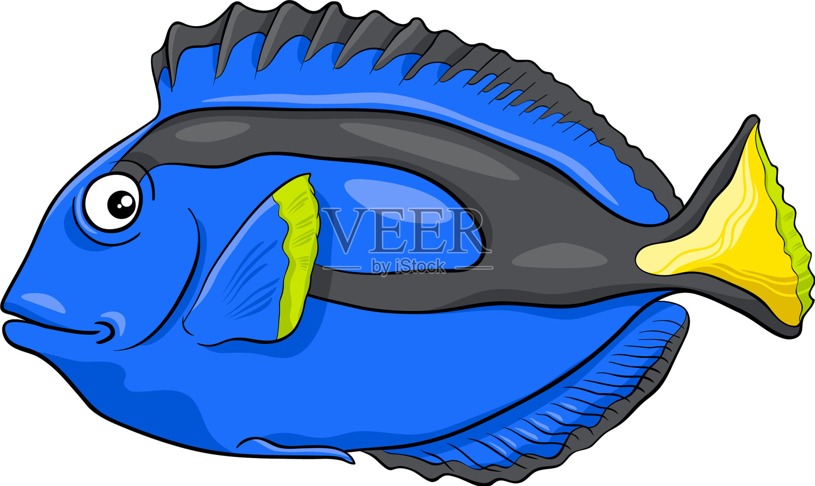 蓝塘鱼性格设计元素图片