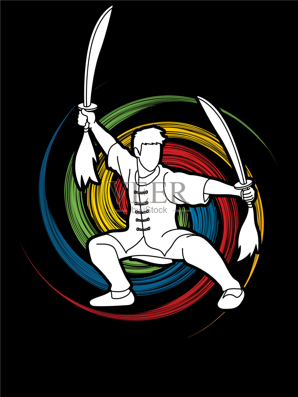 卡通跆拳道武术人物图片素材免费下载 - 觅知网