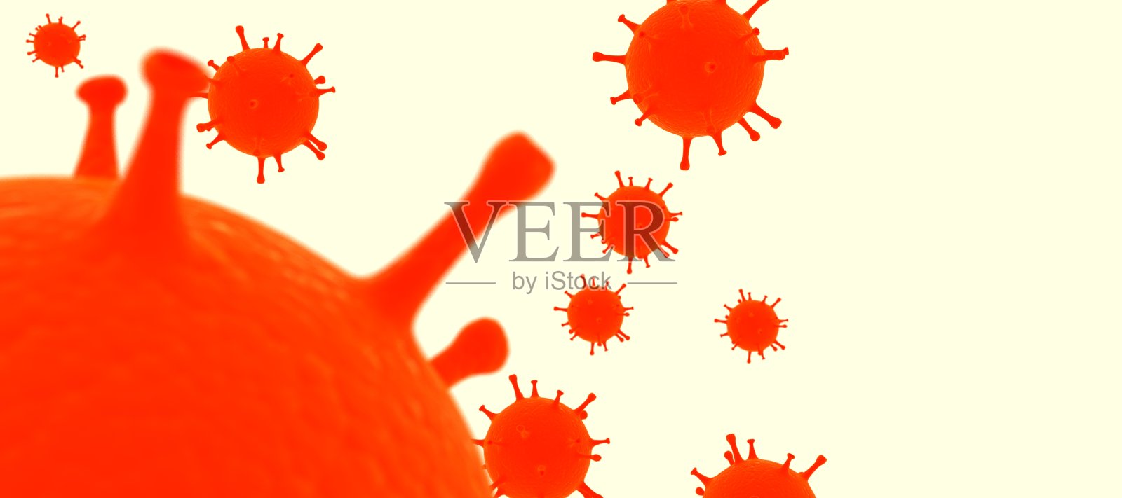 冠状病毒细胞的插图。3d插图。插画图片素材