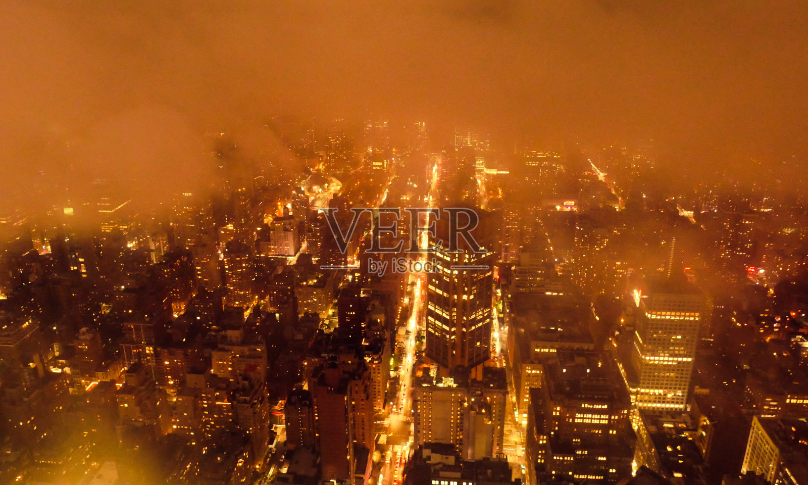 纽约夜晚多雾照片摄影图片