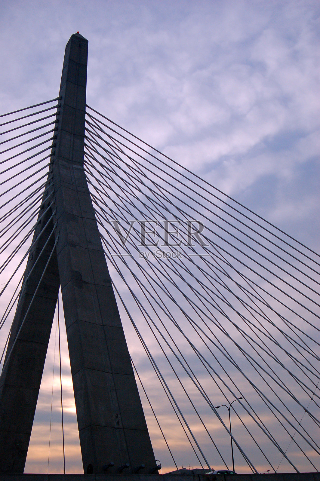 波士顿扎基姆大桥的锚照片摄影图片