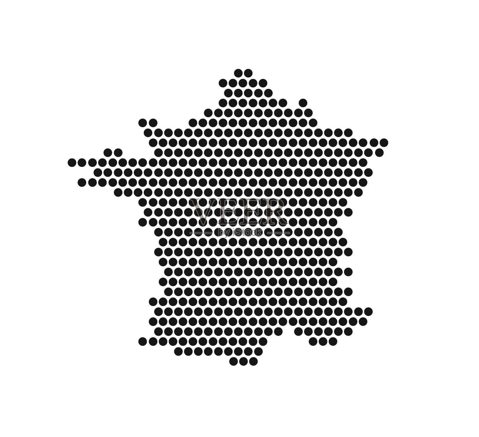 矢量法国轮廓孤立在白色背景上插画图片素材