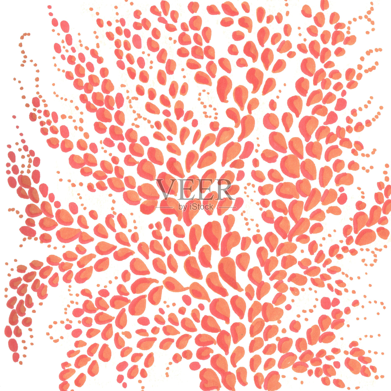 桔树的叶子或雨滴抽象图案插画图片素材