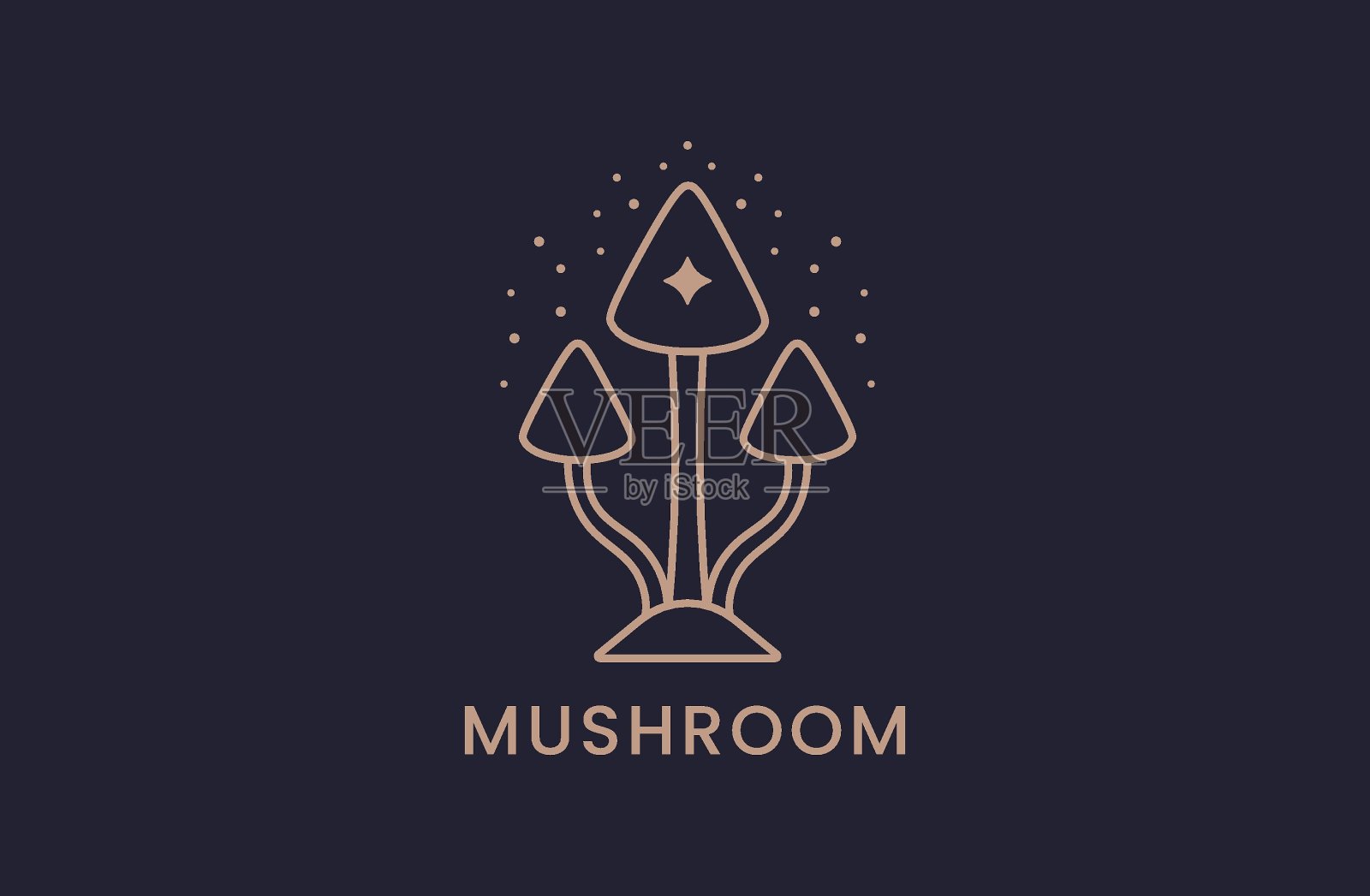 农场有机蘑菇标识设计。菌类药物农业符号设计。设计元素图片