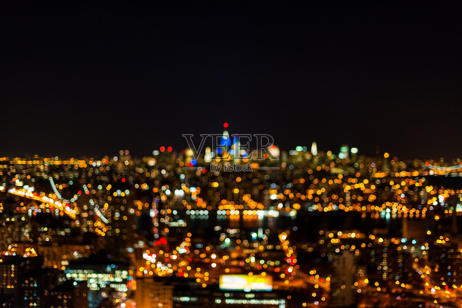 纽约市夜晚的灯光照片摄影图片