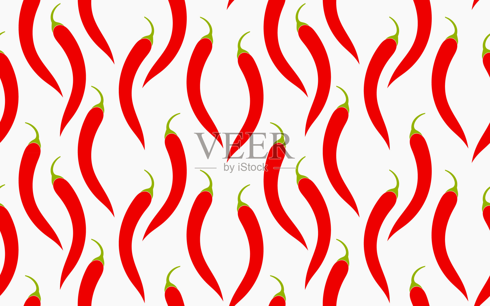 红辣椒无缝图案。插画图片素材