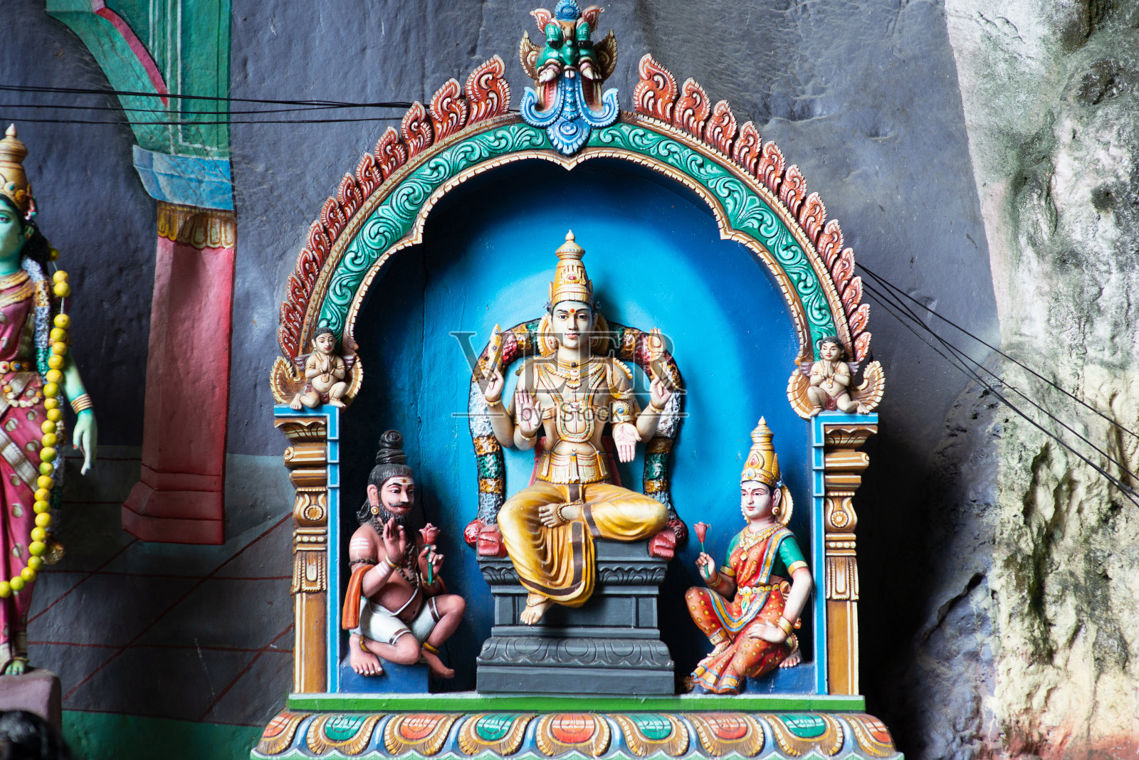 彩色的印度神雕像照片摄影图片