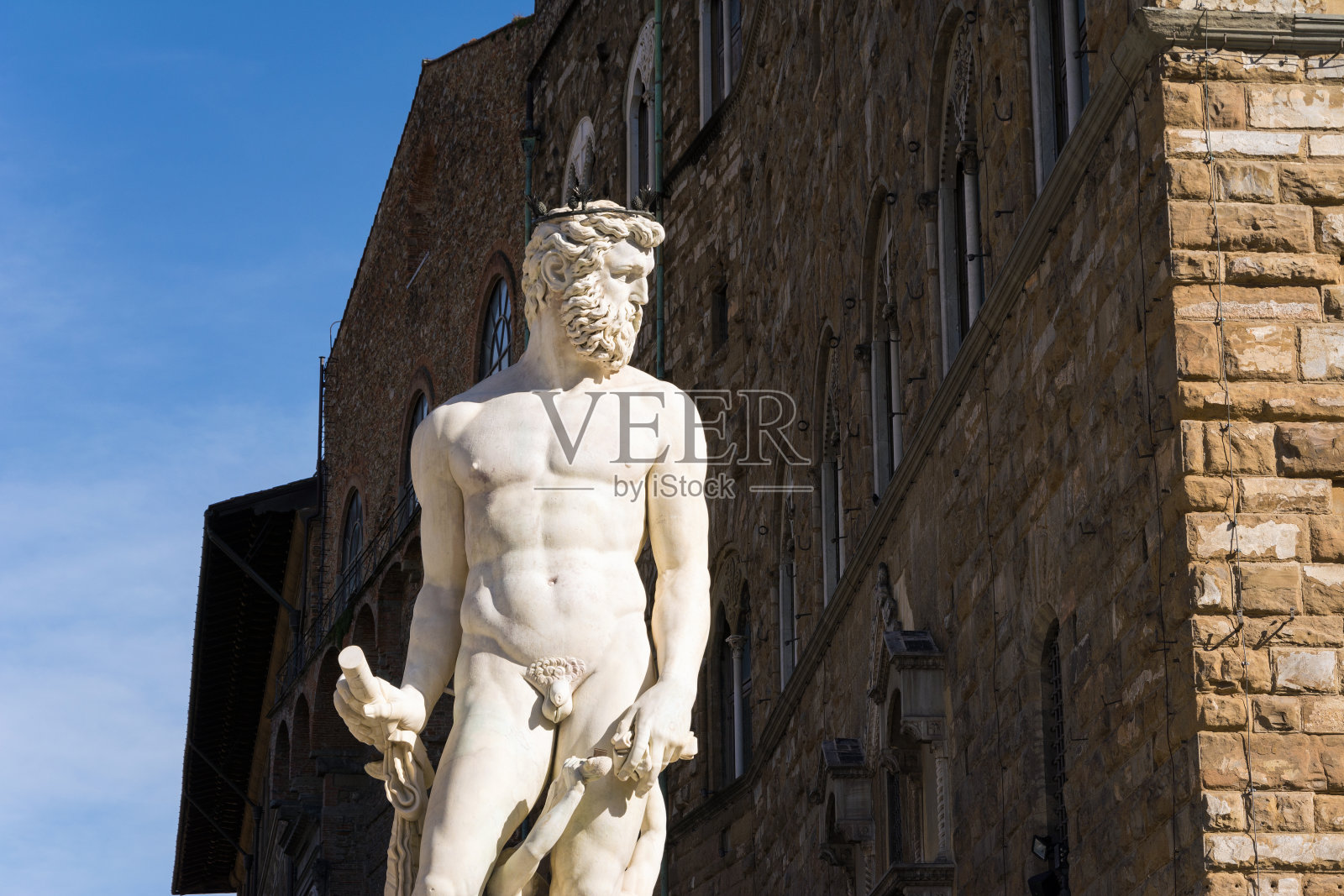 意大利佛罗伦萨西格里亚广场上的海王星雕像照片摄影图片