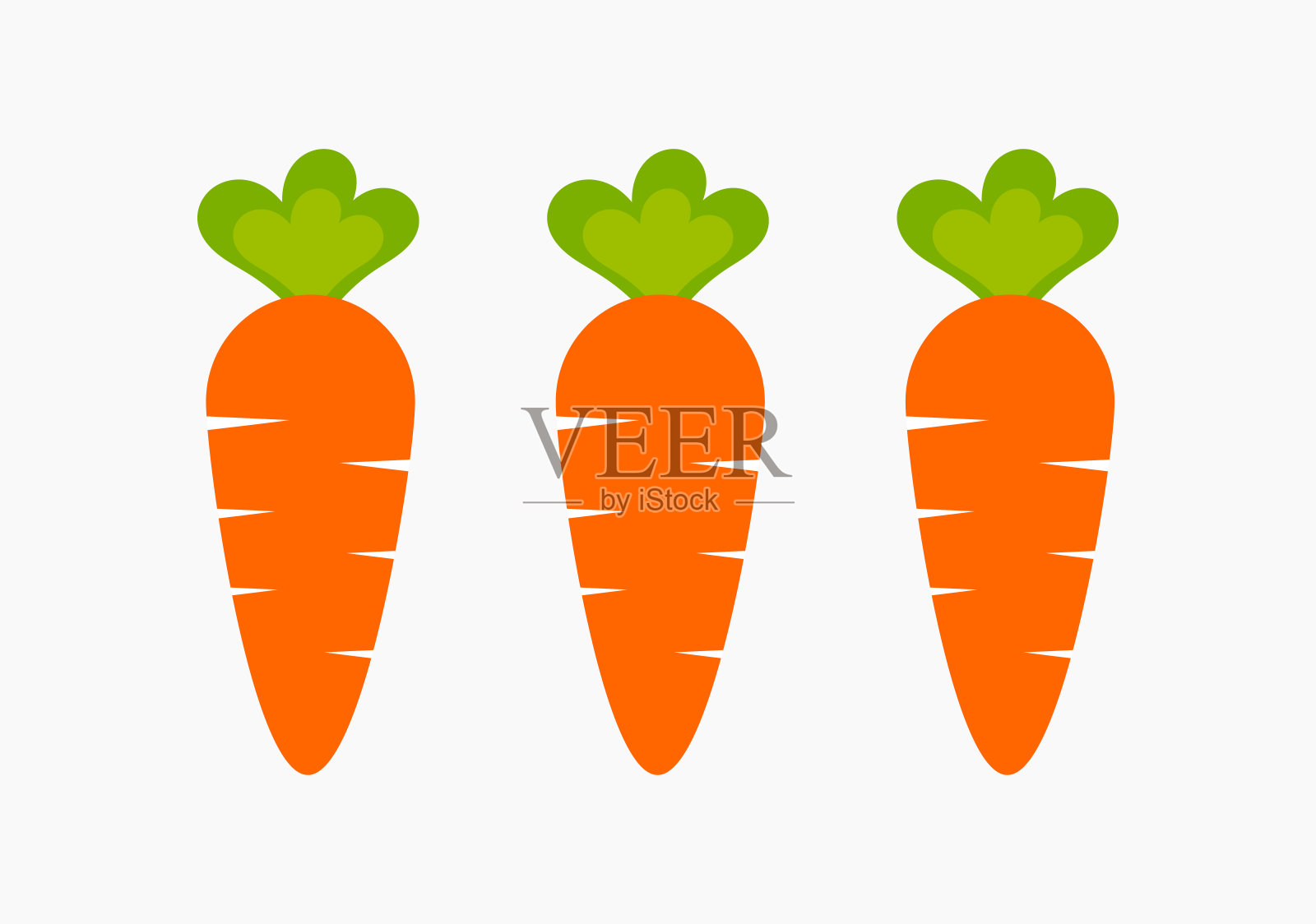 菜园里的三根健康胡萝卜。设计元素图片